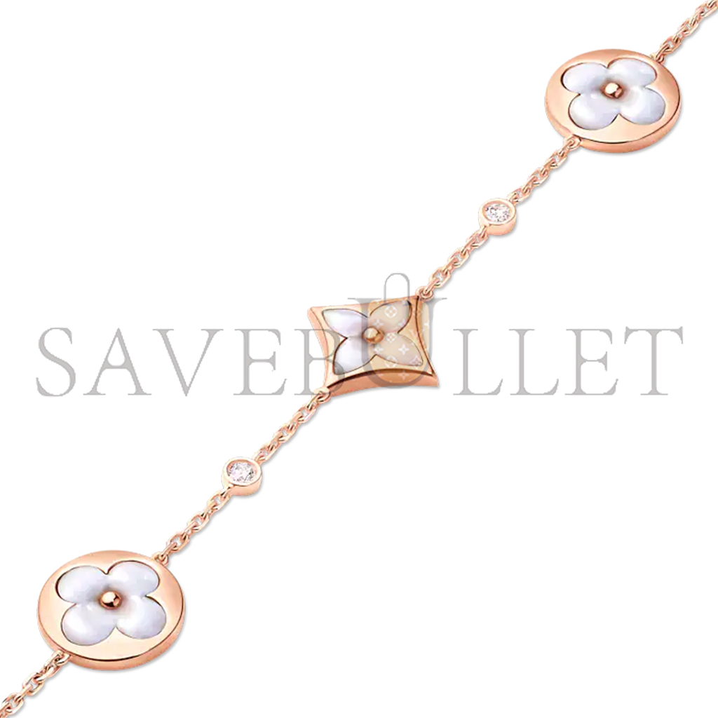 LOUIS VUITTON COLOUR BLOSSOM BB MULTI-MOTIF BRACELET, PINK GOLD, WHITE MOTHER-OF-PEARL AND DIAMONDS Q95596